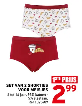 Aanbieding: SET VAN 2 SHORTIES VOOR MEISJES