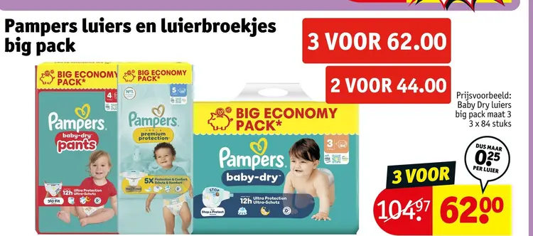 Aanbieding: Pampers luiers en luierbroekjes big pack