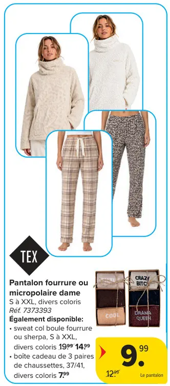 Offre: Pantalon fourrure ou micropolaire dame