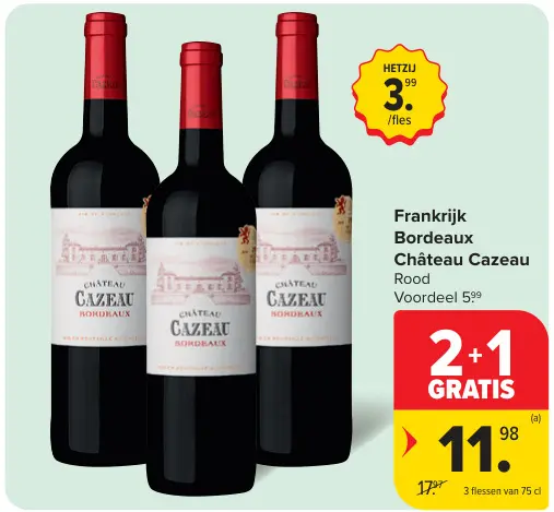 Promotie: Frankrijk Château Cazeau Rood