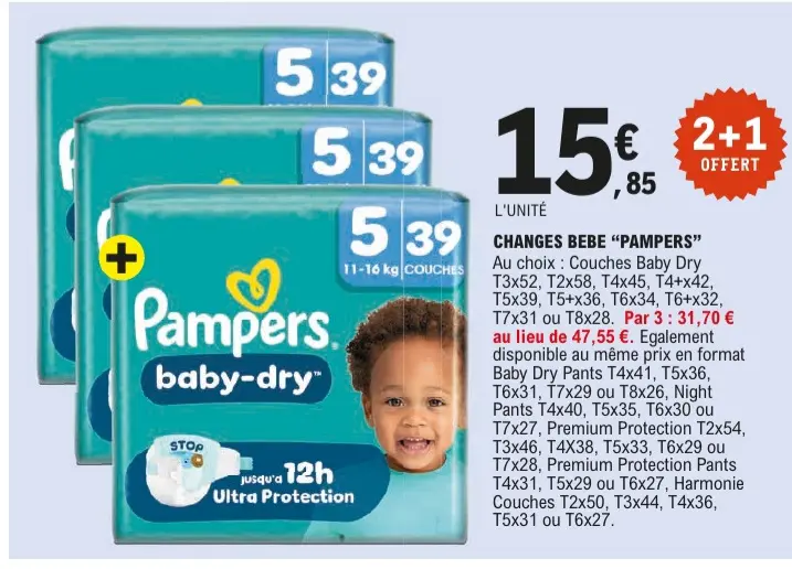 Offre: Changes bebe "Pampers"