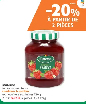 Offre: Materne confiture aux fraises