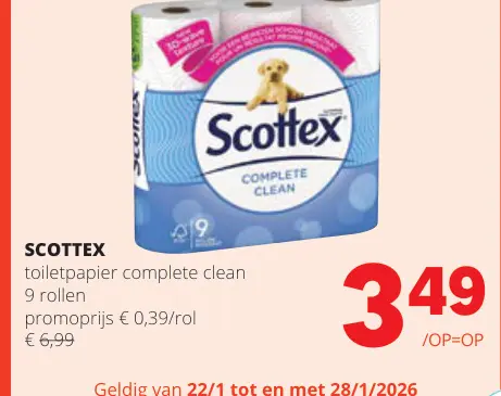 Promotie: Toiletpapier complete clean