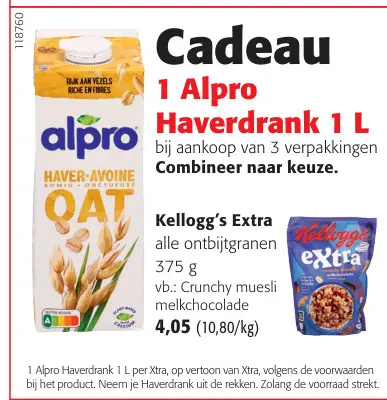 Promotie: Extra alle ontbijtgranen + gratis Alpro Haverdrank
