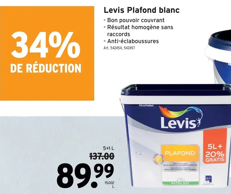 Offre: Levis Plafond blanc
