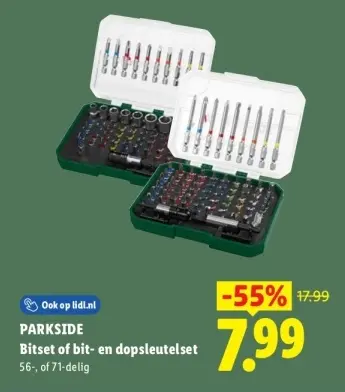 Aanbieding: Bitset of bit- en dopsleutelset