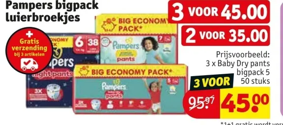 Aanbieding: Pampers bigpack luierbroekjes