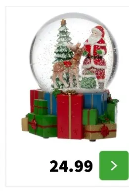 Aanbieding: Snow Globe with Santa and Reindeer