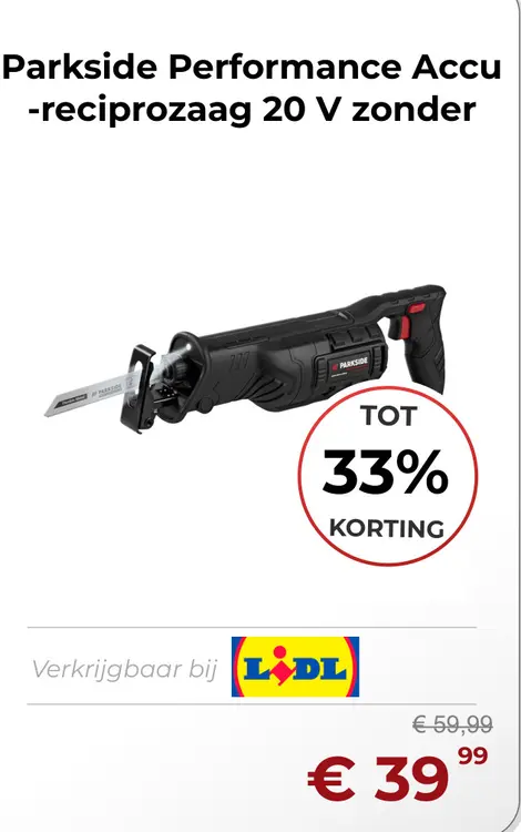 Aanbieding: Performance Accu -reciprozaag 20 V