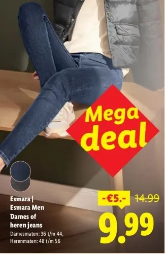 Aanbieding: Dames of heren jeans