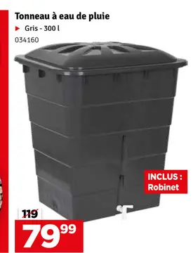Offre: Tonneau à eau de pluie