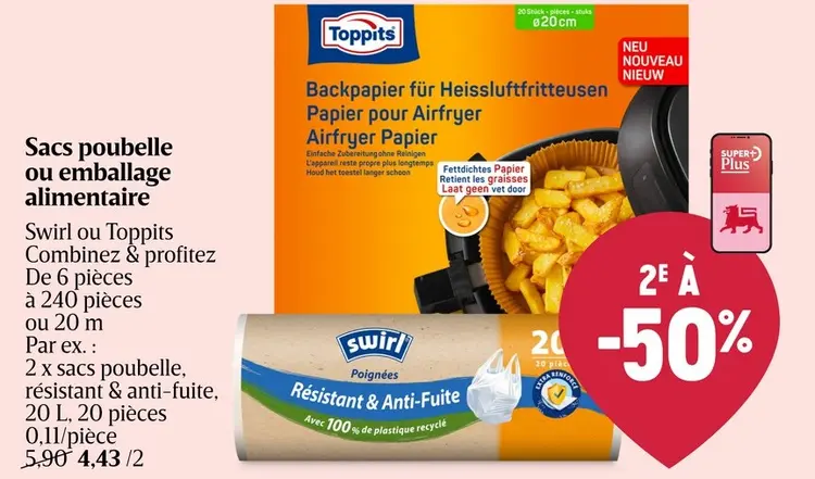Offre: Sacs poubelle ou emballage alimentaire