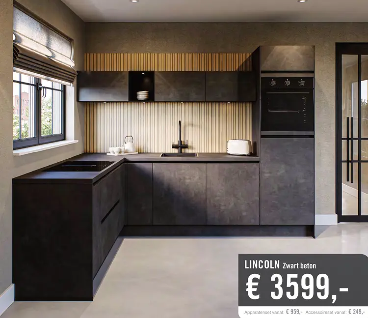Aanbieding: LINCOLN Zwart beton