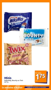 Offre: Minis MilkyWay, Bounty ou Twix