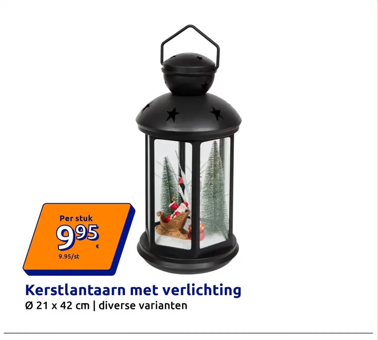 Aanbieding: Kerstlantaarn met verlichting
