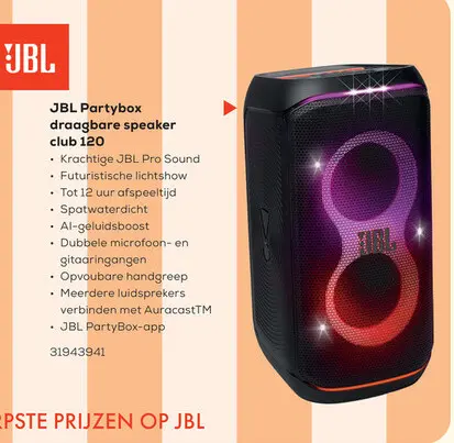 Promotie: JBL Partybox draagbare speaker club 120