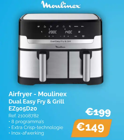 Promotie: Airfryer - Dual Easy Fry & Grill EZ905D20