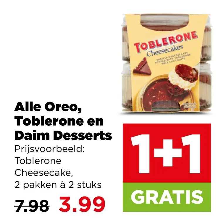 Aanbieding: Oreo, Toblerone en Daim Desserts
