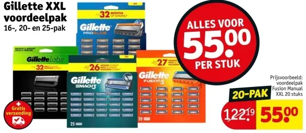 Aanbieding: Gillette XXL voordeelpak