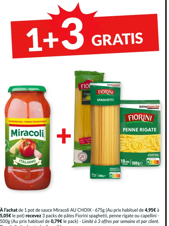 Offre: Sauce Miracoli et Pâtes Fiorini