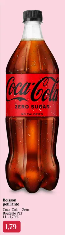 Offre: Boisson pétillante Coca-Cola - Zero