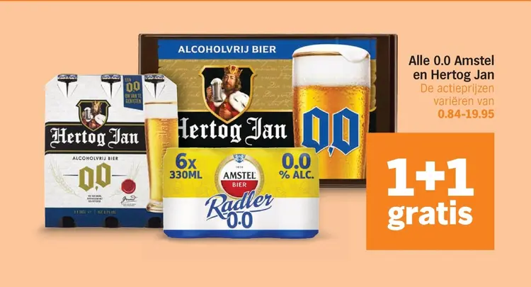 Aanbieding: Alle 0.0 Amstel en Hertog Jan