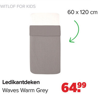 Aanbieding: Ledikantdeken Waves Warm Grey