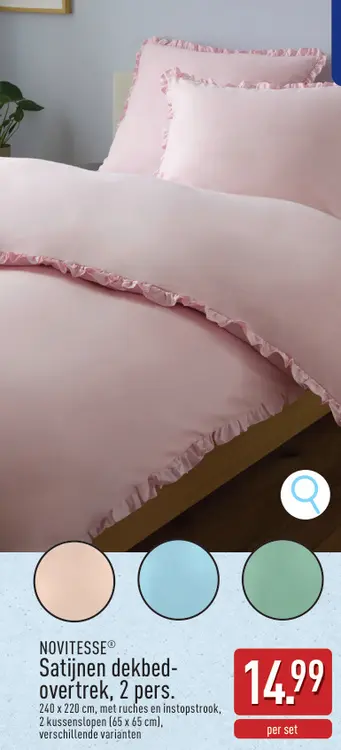 Promotie: Satijnen dekbedovertrek, 2 pers.