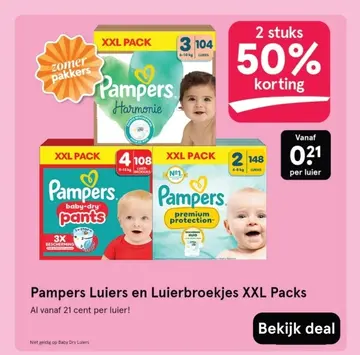 Aanbieding: Pampers Luiers en Luierbroekjes XXL Packs