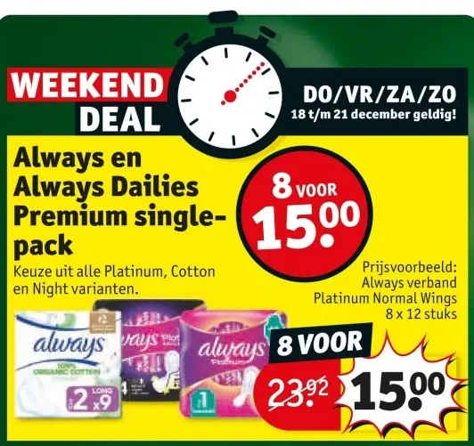 Aanbieding: Always en Always Dailies Premium single-pack