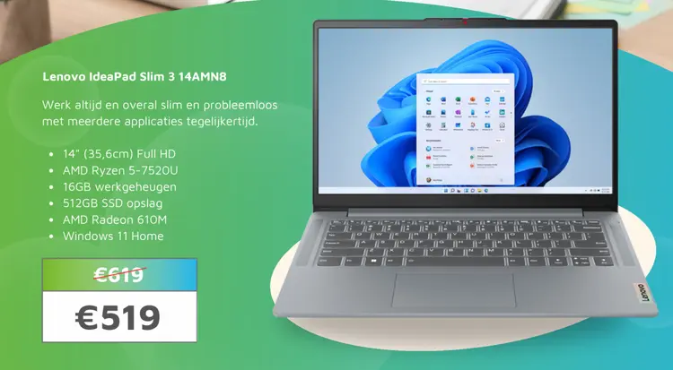 Aanbieding: Lenovo IdeaPad Slim 3 14AMN8