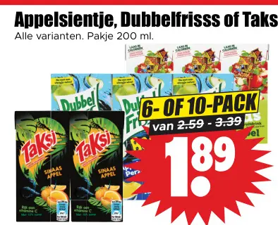 Aanbieding: Appelsientje, Dubbelfrisss of Taksi