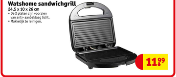 Aanbieding: Watshome sandwichgrill