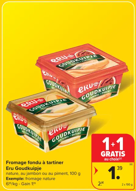 Offre: Fromage fondu à tartiner