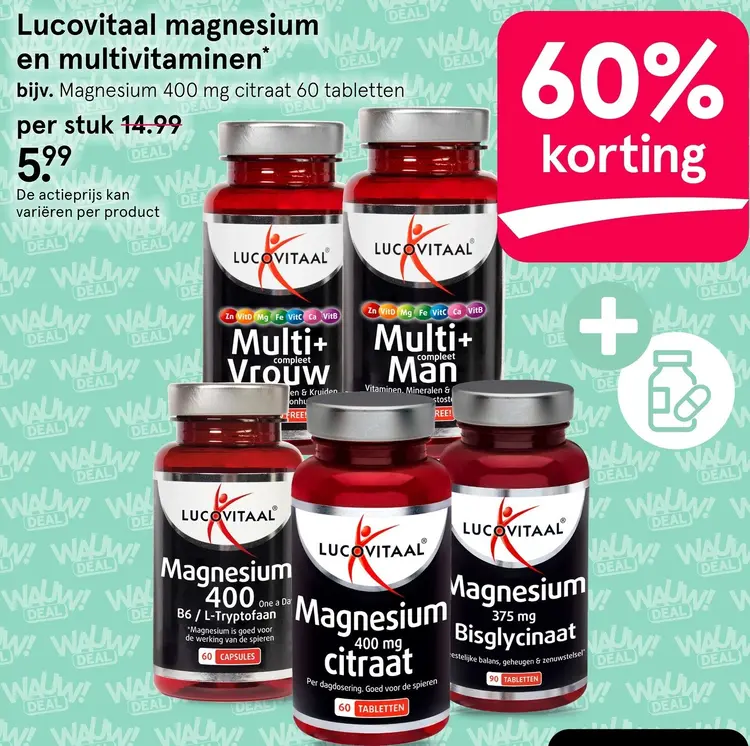 Aanbieding: Magnesium en multivitaminen