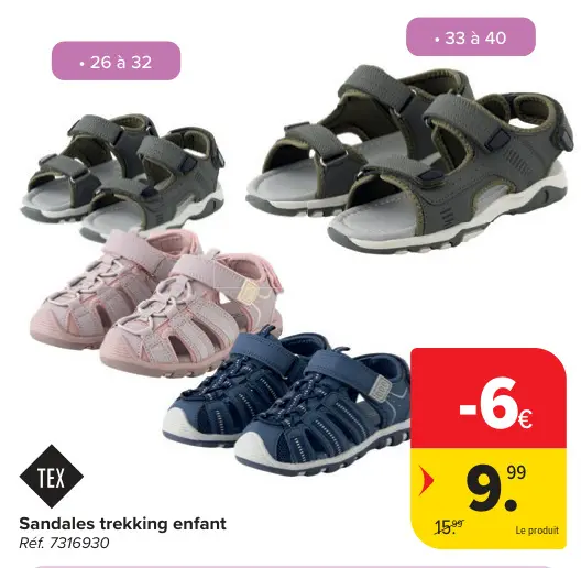 Offre: Sandales trekking enfant