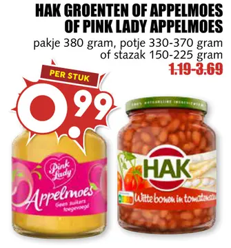 Aanbieding: Hak groenten of appelmoes of Pink Lady appelmoes