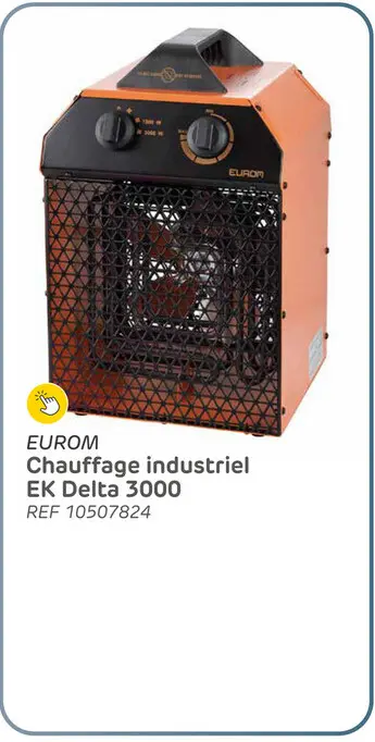 Offre: L’eurom ek delta 3000 est un radiateur soufflant électrique pour une utilisation en atelier, remise et garage.