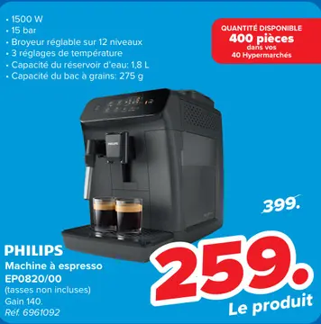 Offre: Machine à espresso EP0820/00