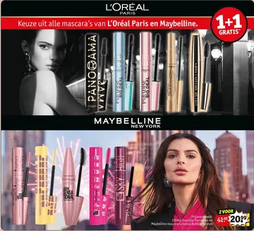 Aanbieding: L'Oréal mascara Panorama en Maybelline mascara