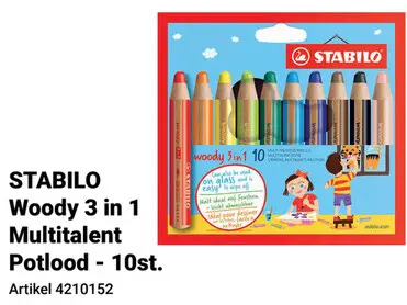 Aanbieding: STABILO woody 3 in 1 - Multitalent potlood - Set 10 Stuks