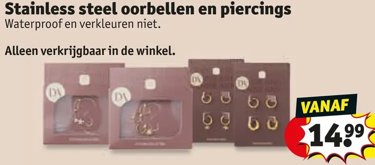 Aanbieding: Stainless steel oorbellen en piercings