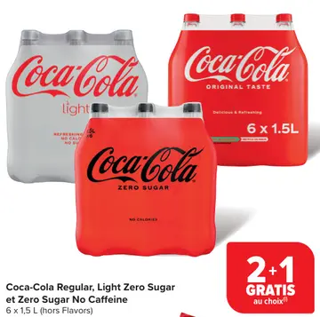Offre: Coca-Cola Regular, Light Zero Sugar et Zero S