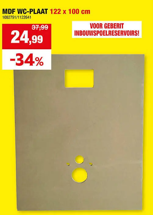 Aanbieding: Mdf wc-plaat