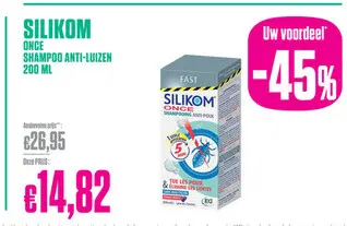Aanbieding: Silikom once shampoo anti-luizen