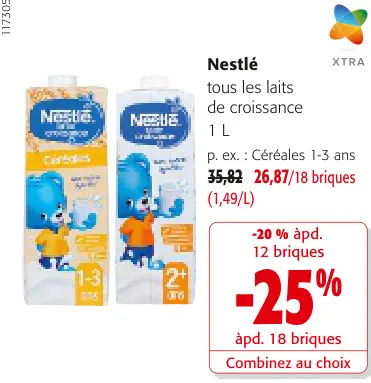 Offre: Nestlé tous les laits de croissance