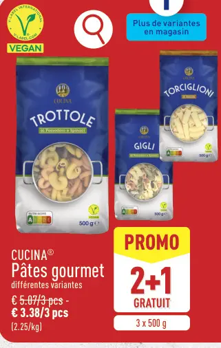 Offre: Pâtes gourmet