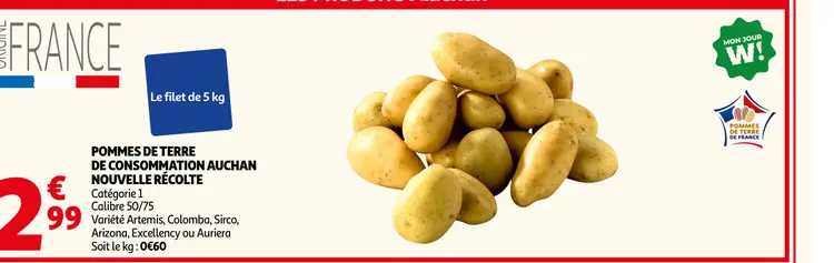 Offre: Pommes de terre de consommation nouvelle réco