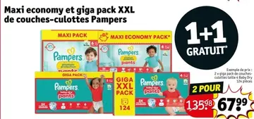 Offre: Maxi economy et giga pack XXL de couches-culottes