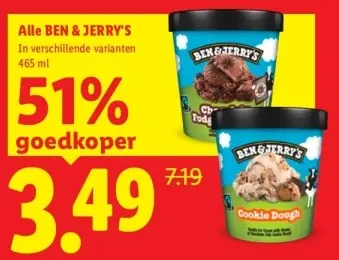 Aanbieding: Alle Ben & jerry's